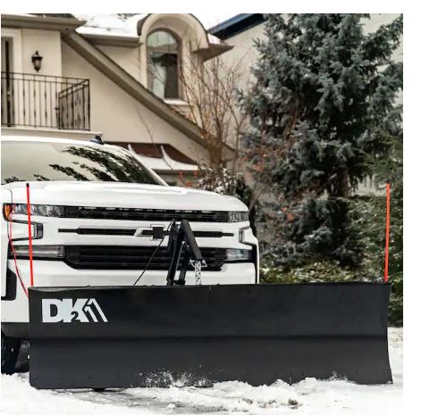 DK2 82 in. x 19 in. Heavy-Duty Universal Mount T-Frame Snow Plow Kit with Actuator and Wireless Remote
