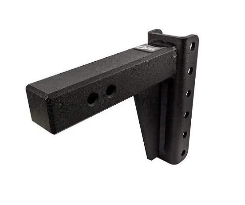 BulletProof Hitches 2.5" Adjustable Heavy Duty (22,000lb Rating) 4" Drop/Rise Trailer Hitch with 2" and 2 5/16" Dual Ball (Black Textured Powder Coat, Solid Steel)
