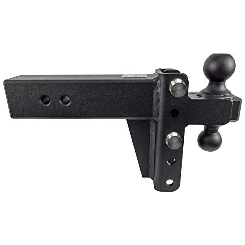 BulletProof Hitches 3.0" Adjustable Extreme Duty (36,000lb Rating) 4" Drop/Rise Trailer Hitch with 2" and 2 5/16" Dual Ball (Black Textured Powder Coat, Solid Steel)