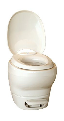 Aqua-Magic Bravura RV Toilet Pedal Flush with Water Saver / Low Profile / Parchment - Thetford 31121