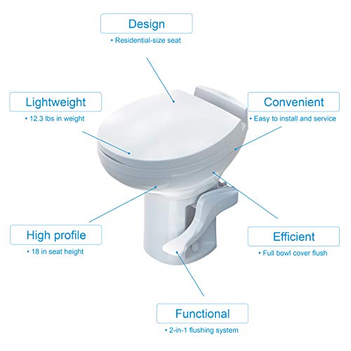 Thetford 1223.1308Aqua-Magic Residence RV Toilet with Water Saver/High Profile/White - 42173