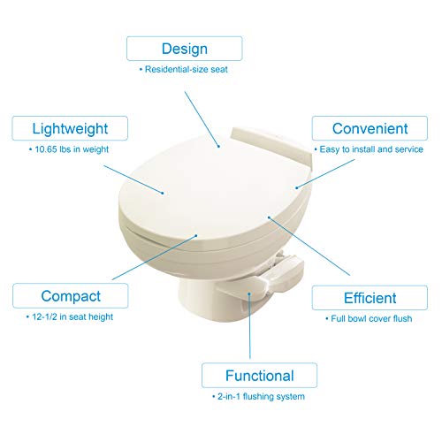 Aqua-Magic Residence RV Toilet / Low Profile / Bone - Thetford 42172