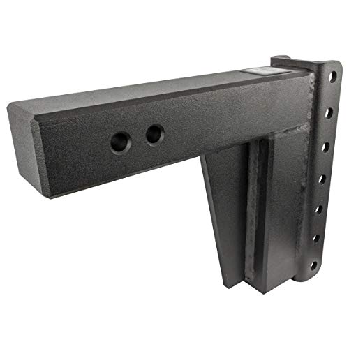 BulletProof Hitches 3.0" Adjustable Extreme Duty (36,000lb Rating) 8" Drop/Rise Trailer Hitch with 2" and 2 5/16" Dual Ball (Black Textured Powder Coat, Solid Steel)