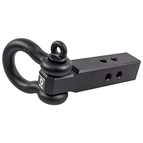 BulletProof Hitches 2.5" Extreme Duty Receiver Shackle (30,000lb. Rating) with D-Ring/Clevis (Black Textured Powder Coat, Solid Steel)