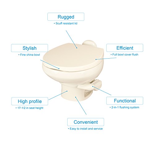 Aqua Magic Style II RV Toilet / Low Profile / Bone - Thetford 42063