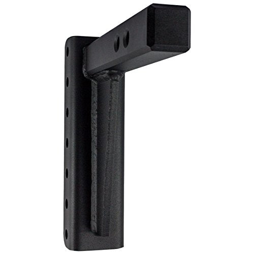 BulletProof Hitches 2.0" Adjustable Heavy Duty (22,000lb Rating) 8" Drop/Rise Trailer Hitch with 2" and 2 5/16" Dual Ball (Black Textured Powder Coat, Solid Steel)