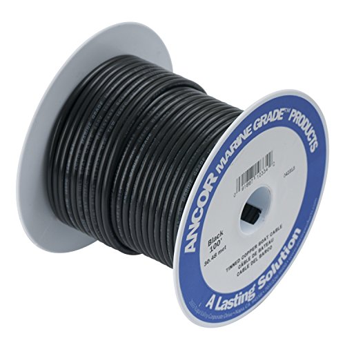 Ancor Marine Grade Primary Wire and Battery Cable (Black, 25 feet, 2/0 AWG)