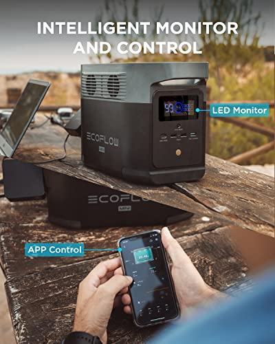 EF ECOFLOW Portable Power Station Delta Mini, 882Wh Solar Generator (Solar Panel Not Included) with 5 x 1400W AC Outlets, Lithium Battery for Outdoor Power, Emergency Home Use Camping RV/Van