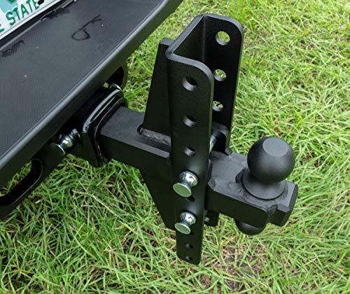 BulletProof Hitches 2.5" Adjustable Extreme Duty (36,000lb Rating) Offset 4" & 6" Drop/Rise Trailer Hitch with 2" and 2 5/16" Dual Ball (Black Textured Powder Coat, Solid Steel)