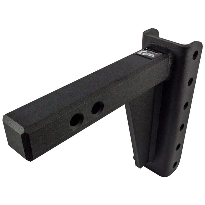 BulletProof Hitches 2.0" Adjustable Heavy Duty (22,000lb Rating) 10" Drop/Rise Trailer Hitch with 2" and 2 5/16" Dual Ball (Black Textured Powder Coat, Solid Steel)