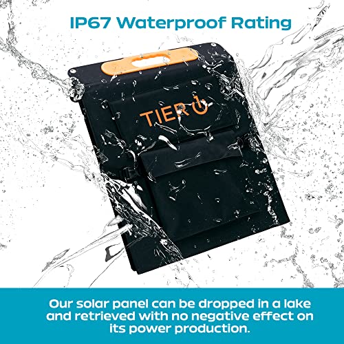 Tier 1 Solar 200 Watt Dual Voltage Portable Solar Panel (for 12V or 24V Batteries) with PWM Charge Controller + Most Common RV Connector Included, Foldable, Lightweight Solar Charger for RVs, Camping