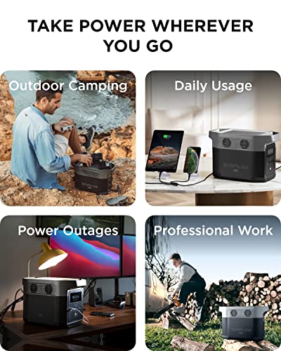 EF ECOFLOW Portable Power Station Delta Mini, 882Wh Solar Generator (Solar Panel Not Included) with 5 x 1400W AC Outlets, Lithium Battery for Outdoor Power, Emergency Home Use Camping RV/Van