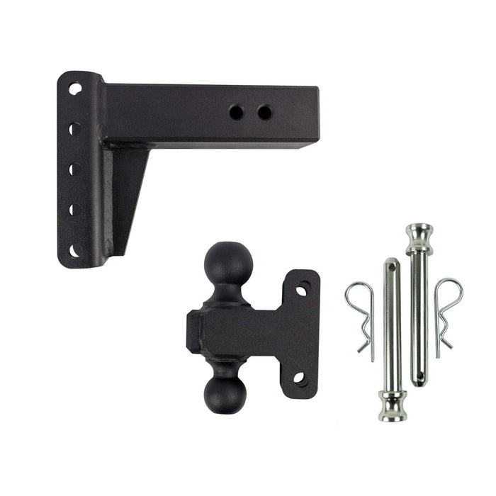 BulletProof Hitches 3.0" Adjustable Extreme Duty (36,000lb Rating) 6" Drop/Rise Trailer Hitch with 2" and 2 5/16" Dual Ball (Black Textured Powder Coat, Solid Steel)