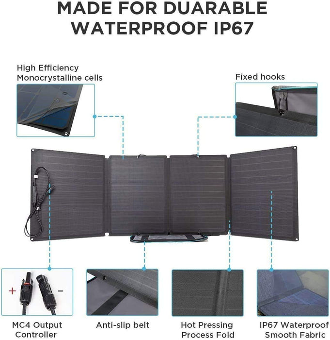EF ECOFLOW Portable Power Station River 288Wh with 110W Solar Panel, 3 600W (Peak 1200W) AC Outlets, Solar Generator for Outdoors Camping RV Hunting Emergency