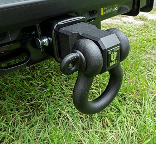 BulletProof Hitches 3.0" Extreme Duty Receiver Shackle (30,000lb. Rating) with D-Ring/Clevis (Black Textured Powder Coat, Solid Steel)