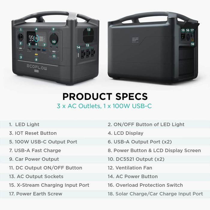 EF ECOFLOW RIVER EXTRA BATTERY, 288Wh Suitable for RIVER Solar Generator, Double Capacity, More Power, Backup Battery for Outdoor Camping RV