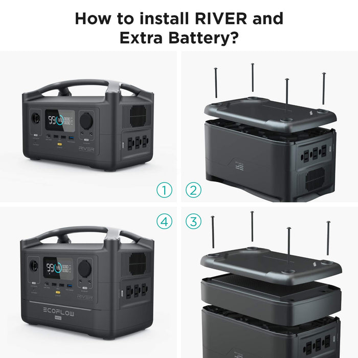 EF ECOFLOW RIVER EXTRA BATTERY, 288Wh Suitable for RIVER Solar Generator, Double Capacity, More Power, Backup Battery for Outdoor Camping RV