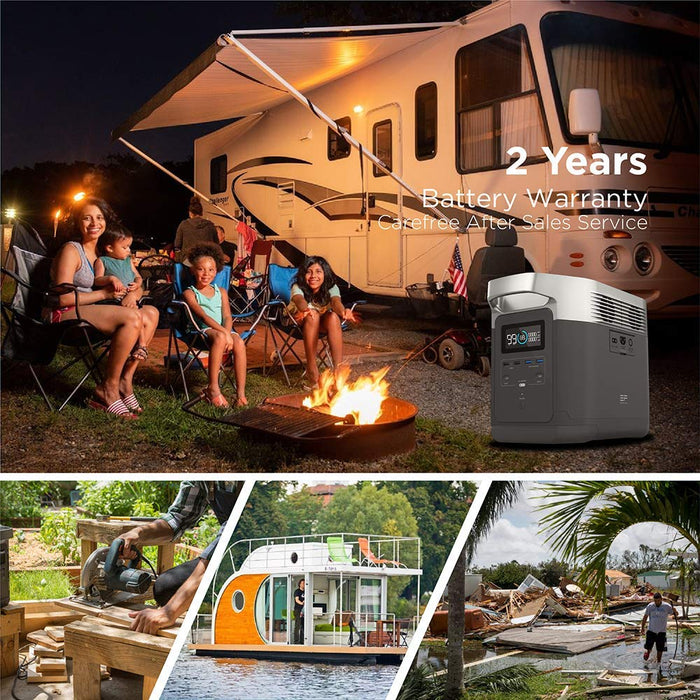 EF ECOFLOW EFDELTA 1260Wh Solar Generator with 3 110W Solar Panel , 6 1800W (3300W Surge) AC Outlets, Portable Power Station for Outdoors Camping RV Hunting Emergency