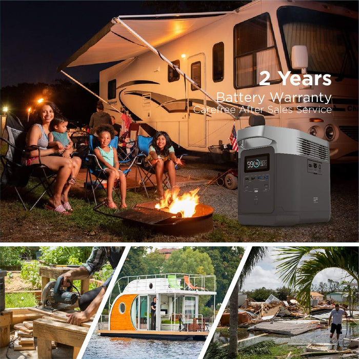 EF ECOFLOW EFDELTA 1260Wh Solar Generator with 110W Solar Panel , 6 X 1800W (3300W Surge) AC Outlets, Portable Power Station for Outdoors Camping RV Hunting Emergency