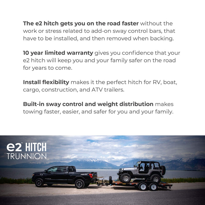Fastway e2 2-Point Sway Control Trunnion Hitch, 92-00-1000, 10,000 Lbs Trailer Weight Rating, 1,000 Lbs Tongue Weight Rating, Weight Distribution Kit Includes Standard Hitch Shank, Ball NOT Included