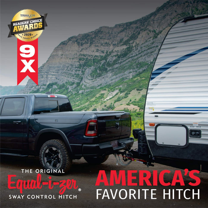Equal-i-zer 4-point Sway Control Hitch, 90-00-1069, 10,000 Lbs Trailer Weight Rating, 1,000 Lbs Tongue Weight Rating, Weight Distribution Kit Includes Standard Hitch Shank and 2-5/16" Ball