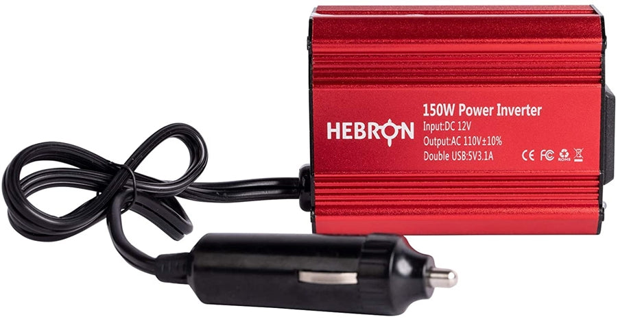Hebron 150W Car Power Inverter - Portable 12V DC to 110V AC Charger