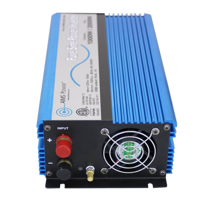 AIMS Power 1000 Watt Pure Sine Power Inverter 12 Volt ETL Listed to UL 458