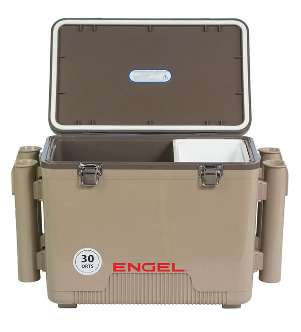 Engel 30 Quart Drybox/Cooler with Rod Holders