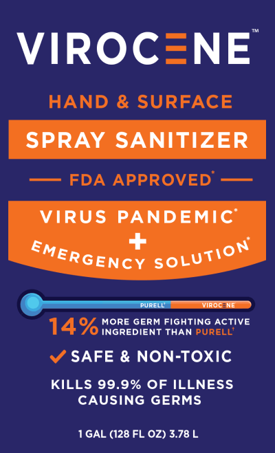 Virocene Hand and Surface Spray Sanitizer - Made in USA - FDA Approved